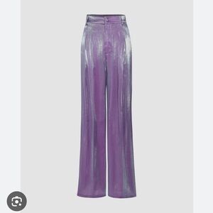 Cider Metallic Purple Wide-Leg Pants